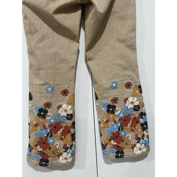 Urban Outfitters BDG Jeans Women Sz 28 Kick Flare High Rise Striped Denim Flower - Picture 10 of 11